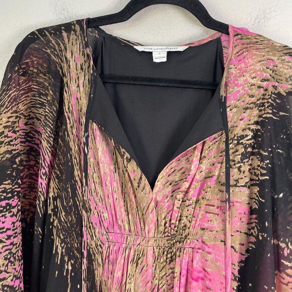 Diane Von Furstenberg DVF Fleurette Gossip Girl Serena Batwing Silk Boho Dress - Picture 16 of 16